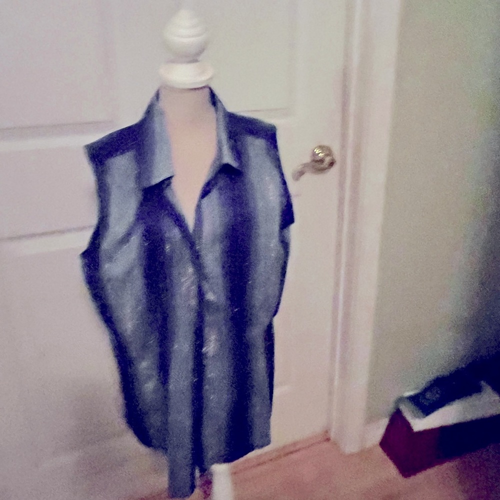 Jaclyn Smith, size M, several blues and silver, blouse….